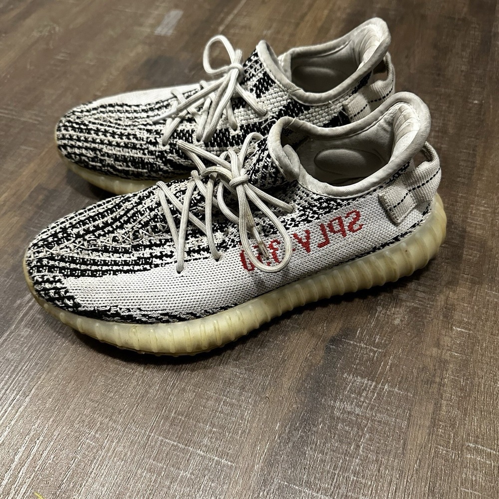 Adidas Yeezy Boost 350 V2 Zebra White‎ Black Red CP9654 Mens Size 7